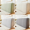 thumbnail image 2 of Namzi-b 1 piece plush leaf graphic fabric elastic full package headboard simple universal dust cover headboard backrest protective cover 1.2m long (dark gray), 2 of 4