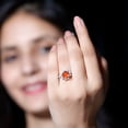 thumbnail image 5 of Rosec Jewels Lab Grown Orange Sapphire Engagement Ring with Halo - 8 mm - Sapphire Diamond Ring - AAAA Grade - with Jewelry Box, 10K White Gold, US 8.00, 5 of 9