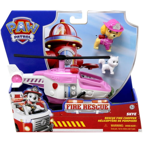 Paw Patrol Fire Rescue Skye Rescue Fire Chopper Vehicle & Figure