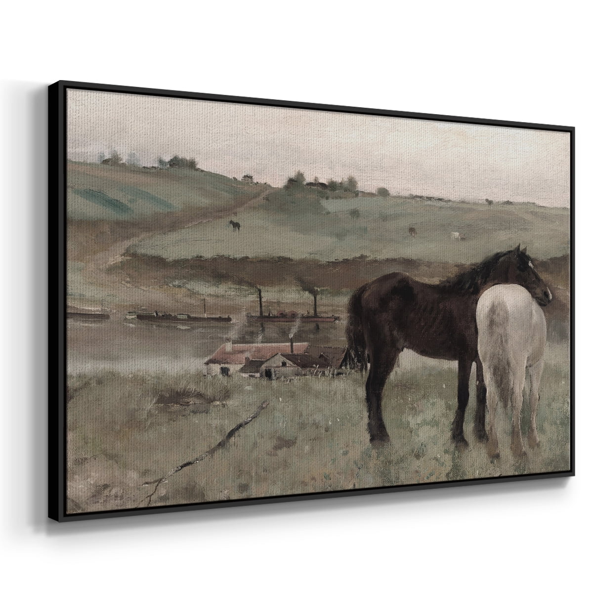 Vintage Animal Print-XLIX By Wexford Home Framed in Black Wood Gallery Wrapped Canvas 25 in. x 37 in.