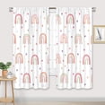 thumbnail image 2 of Kids Boho Rainbow Curtains for Baby Girls 42Wx63H Inch Rod Pocket Cute Cartoon Colorful Polka Dots Bohemian Lovely Nursery Playroom Classroom Bedroom Window Drapes Treatment Fabric 2 Panels, 2 of 5