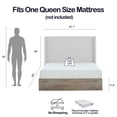 thumbnail image 6 of Shelton Upholstered Wingback Bed / 54" High Headboard / Wood Base / Rustic / Modern Farmhouse / Neutral / Scandinavian, Queen, Textured Ivory Canvas Chenille, 6 of 9