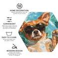 thumbnail image 3 of Honeii Funny Swimming Chihuahua print Leather Coaster Set of 4, ideal for safeguarding your furniture from drinks spills and effortless cleanup-Hexagon, 3 of 6