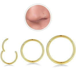5mm 22 GA 14k Rose Gold Filled Tiny Double Hoop Nose Ring for