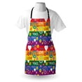 thumbnail image 3 of Groovy Apron Heart Peace Symbol Flower Power Political Hippie Cheerful Colors Festival Joyful, Unisex Kitchen Bib Apron with Adjustable Neck for Cooking Baking Gardening, Multicolor, by Ambesonne, 3 of 3