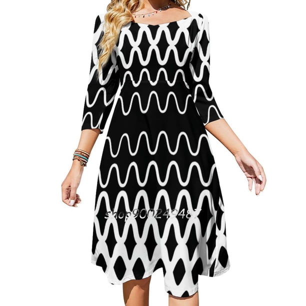Vestido de cuello cuadrado con ondas en partículas, vestido de verano elegante para mujer, vestido con estampado halter, ondas cuánticas, partículas, física
