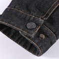 thumbnail image 5 of ZCFZJW Mens Classic Lapel Jean Jacket Casual Slim Fit Plaid Trucker Cowboy Coat Pocket Front Casual Men Denim Jackets Trendy Cardigan Outwear Coat with Pockets Black L, 5 of 9
