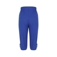 thumbnail image 4 of MLQIDK Blue Yoga Capri Pants for Women Yoga Leggings Knee Length High Waisted Cropped Pants Dressy Casual Pedal Pushers with Pockets Blue S, 4 of 6