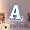 thumbnail image 3 of Lámpara LED de plástico con 26 letras del alfabeto inglés, luz decorativa con forma de letra para cumpleaños, propuesta de confesión, luz blanca, 3 of 8