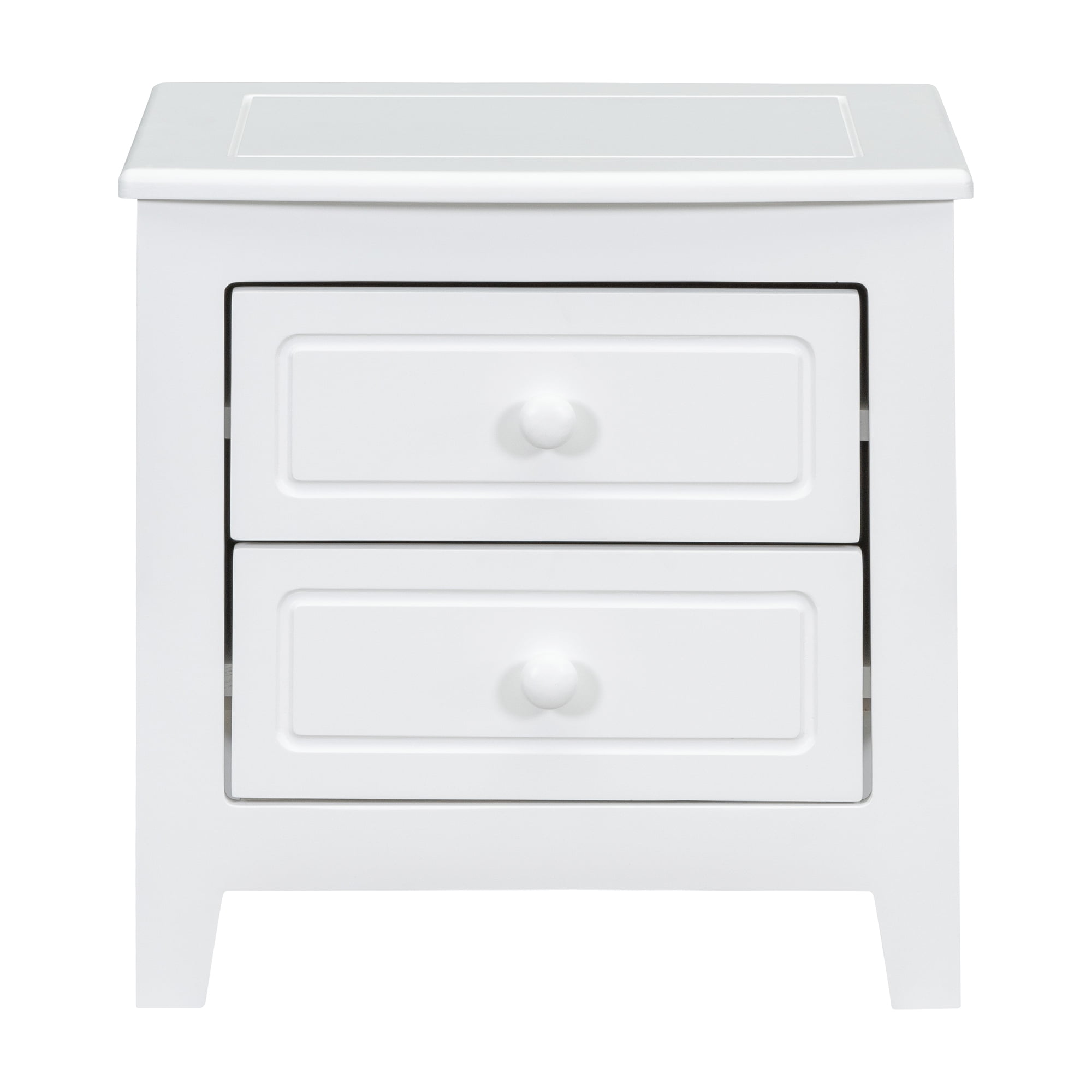 Euroco 3-Piece Natural Wood Queen Bedroom Set, White, Solid