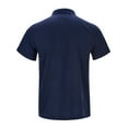thumbnail image 4 of kamemi Men Polo Men's short-sleeved polo shirt classic solid color casual stretch T-shirt polo(Navy,L), 4 of 6