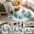 thumbnail image 5 of Round Rugs 4Ft, Forest Green Ombre Round Area Rug Washable Indoor Throw Carpet, Watercolor Sage Green Trees Soft Non Slip Circle Rug for Kitchen Nursery Room Home Decor Aesthetic, 5 of 8