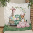 thumbnail image 3 of Easter Egg Basenji Bunny Ear Welcome Spring Truck Quilt Blanket African Barkless Dog Lover Cozy Comforter Throw Blanket - 12002, 3 of 5