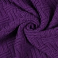 thumbnail image 6 of Cotton Knitted Cable Throw Blanket, 50" x 60", Purple, 6 of 6