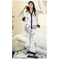 thumbnail image 3 of New Ice Silk Pajamas Women's White Tiger Long Sleeve Simulated Silk Summer Home Wear Pants Set, 3 of 13