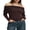 Dark Brown, variant on Women's Off Shoulder Sweaters Classic Long Sleeve Solid Color Knit Pullover Slim Fit Tops
