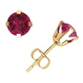thumbnail image 1 of Natural 1.50Ct Round Cut Pink Sapphire Stud Earrings 14Kt Yellow Gold 4Prong AA Quality, 1 of 1