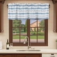 thumbnail image 6 of Blue White Stripe Curtain Valances for Windows, Kitchen Valance Window Treatments Panel 2 Pack, Modern Abstract Geometric Stripes Rod Pocket Short Curtains for Bathroom Bedroom 60 x 18 Inch, 6 of 8