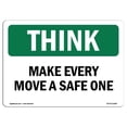 thumbnail image 1 of SignMission OS-TS-A-710-L-11846 7 x 10 Po Signe de Pensée OSHA - Faire de Chaque Mouvement un Coffre-Fort, 1 of 1