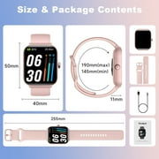 TOOBUR IDW16 IP68 Waterproof 1.95 inch Pink Case with Silicone Band