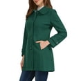 thumbnail image 4 of INSPIRE CHIC Women's Coats Peter Pan Collar Single Breasted Button Front Outwear Winter Coats XL Dark Green, 4 of 5