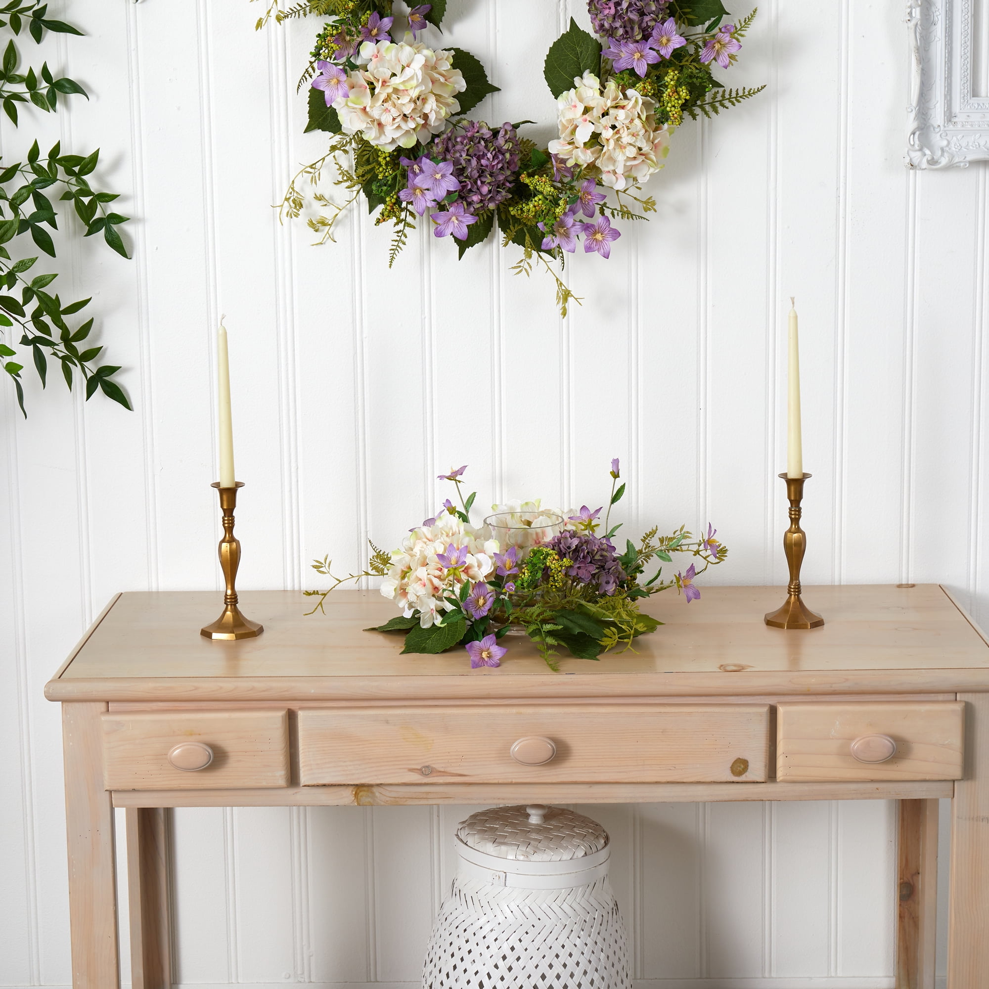 Nearly Natural Hydrangea Berry Candelabrum