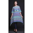 thumbnail image 5 of Bimba Blue Shibori Tie-Dye Indian Tunic Tops For Girls Printed Casual Top For Women Ethnic Kurti XXX-Large, 5 of 6