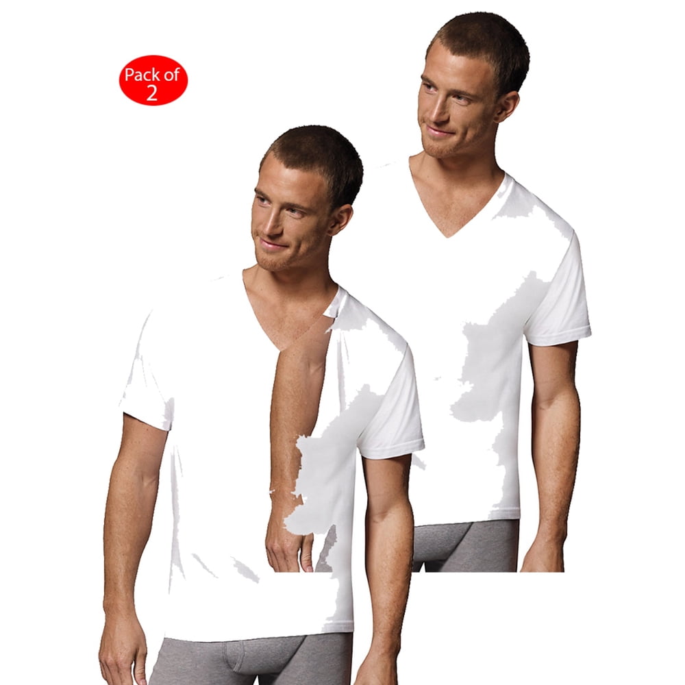 men's v neck undershirts cotton