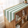 thumbnail image 4 of Sage Green Striped Table Runner Linen Burlap Table Runner 72 Inches Long Modern Green Stripes Farmhouse Dresser Scarves for Kitchen Island Coffee Dining Room Party Wedding Holiday Decoration 14"x72", 4 of 8