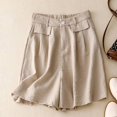 thumbnail image 2 of Kaemgyyd Bermuda Shorts for Women Baggy Loose High Waisted Short Pants Summer Button Flowy Wide Leg Casual Beach Vaction Clothes, 2 of 7