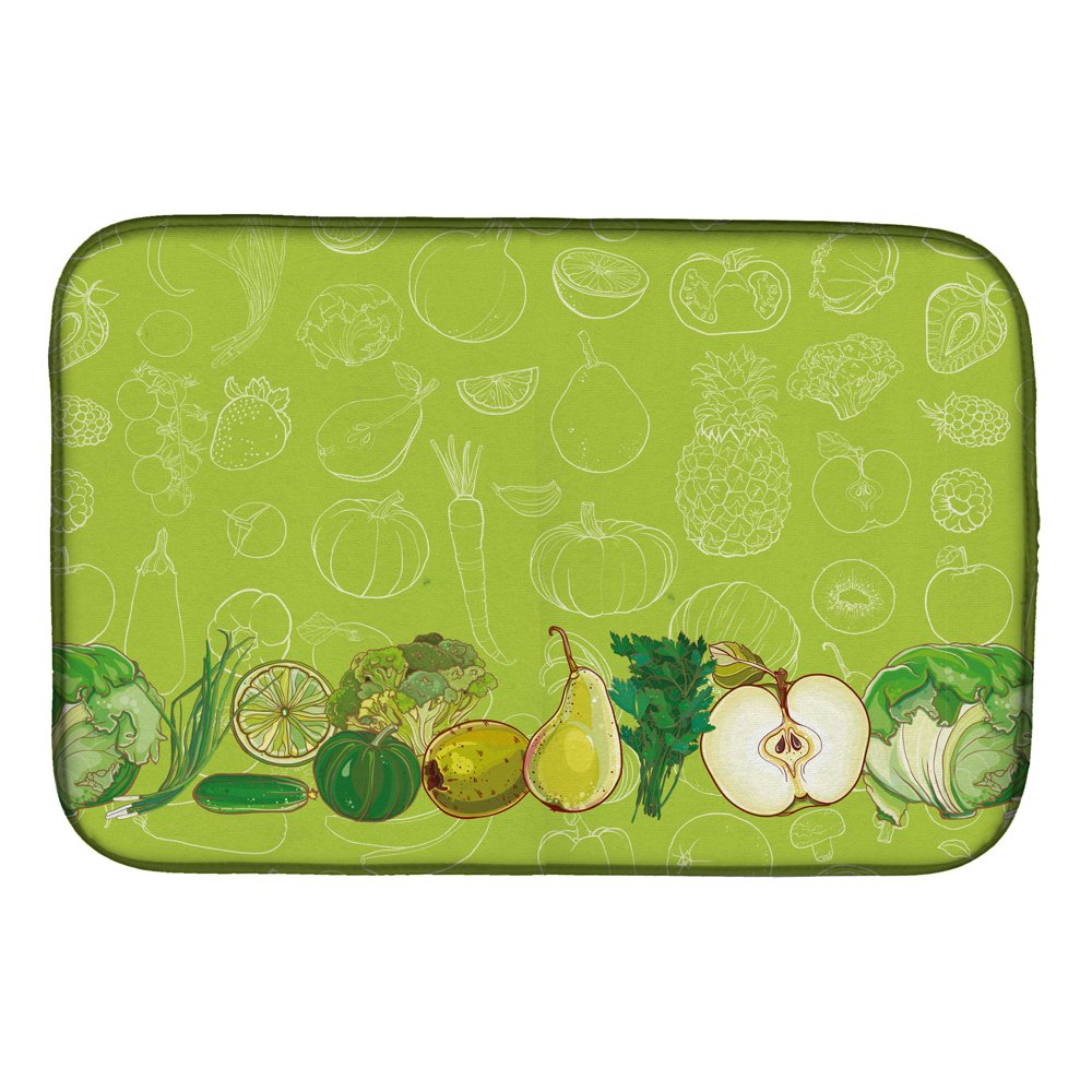 Fruits and Vegetables in Green Dish Drying Mat
