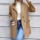 thumbnail image 1 of Abrigo De Punto, Diseño De Solapa, Cárdigan Para Mujer, Bolsillos Laterales, Tela Cómoda Para Ir De Compras Para Viajar ANGGREK Caqui L, 1 of 6