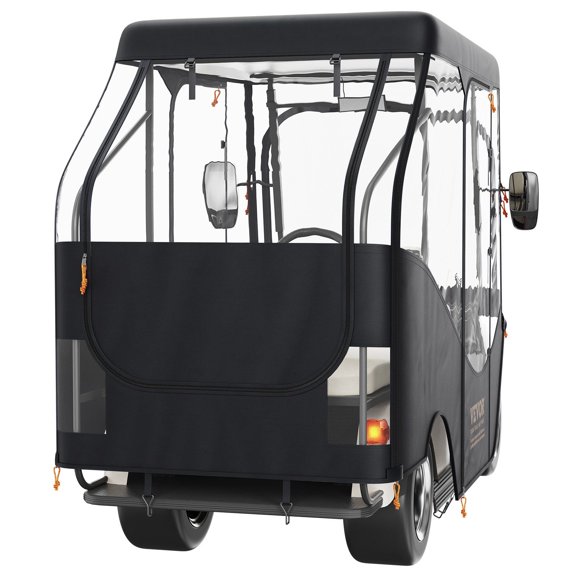 Golf Cart Enclosure, 420D Polyester 4-Sided Clear Windows Cover, Universal Fit for Club Car & Most Brands, Sunproof Dustproof 4-Passenger Canopy – Outdoor Protection