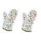 thumbnail image 3 of Guantes de horno extremadamente resistentes al calor, antideslizantes, motivos florales, almohadillas aislantes para horno, para asar, barbacoa, hornear, cocinar, 1 par, 3 of 6
