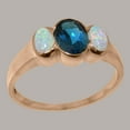 thumbnail image 2 of LBG British Made 9k Rose Gold Natural London Blue Topaz & Opal Womens Promise Ring - 33 size options - Size 7, 2 of 6