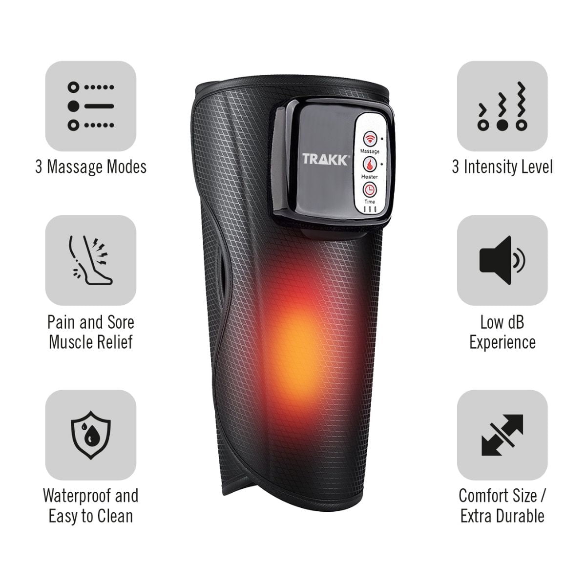 TRAKK Cordless Adjustable Vibration Heat Leg Calf Massager - Pain,  Rechargeable, Circulation HSA/FSA Eligible - Walmart.com