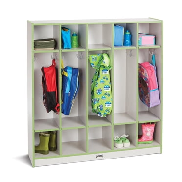 5 Section Coat Locker - Key Lime Green
