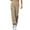 Khaki, variant on Womens Cotton Cargo Pants with Multi Pockets Drawstring Bottoms Lightweight High Elastic Waist Wide Leg Trousers (XL, White)