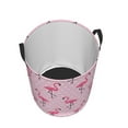 thumbnail image 3 of PAYOHTO Foldable Laundry Room Hamper Bucket Waterproof Bathroom Basket for College Student Living Room Storage Pillows Blankets Pink Flamingo, 3 of 8