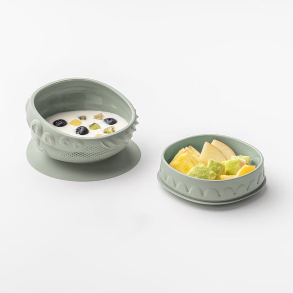 Miniware Sensory Baby Bowl, Sage, Food Grade Silicone for Sensory Development, 1-Count