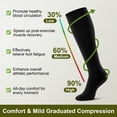 thumbnail image 4 of Hipuroga Cotton Compression Socks for Women Men 8-15 mmHg Soft Mild Knee High Wide Calf Support Stockings for Nurse Travel Pregnancy blackgreypink S/M, 4 of 8