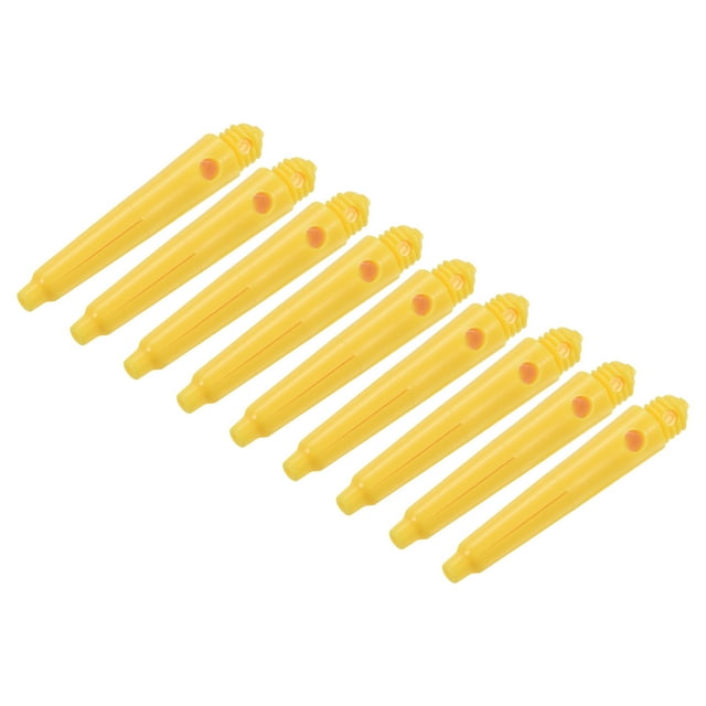 Ejes de dardos Uxcell de 27 mm, tallo de plástico con rosca 2BA - Paquete de 9 (Amarillo)