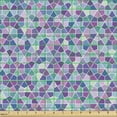 thumbnail image 2 of Ambesonne Geometric Fabric by the Yard Upholstery, Triangles Hexagons Plot, 5 Yards, Fuchsia Dark Seafoam, 2 of 5