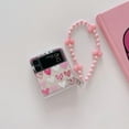 thumbnail image 4 of for Galaxy Z Flip 4 Case with Strap,Clear Flexible Cute Cartoon Love Heart with Lovely Strap Bracelet Chain Girls Women Case Cover for Samsung Galaxy Z Flip 4,Pink, 4 of 16