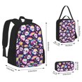 thumbnail image 2 of Pofeuu Skull colorful mushroom rainbow Print Backpack Travel Backpacks With Lunch Bag Pencil Bag Set 3 pcs Set Cartoon Backpack, 2 of 7