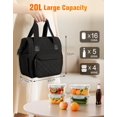 thumbnail image 2 of Large Lunch Bag for Men & Women, 20L Insulated Cooler Bag with Wide Opening, Leak-Proof & Multi-Pocket Lunch Box, Adjustable Strap Lunch Tote Bags for Work, Office, Picnic and Camping, 2 of 6