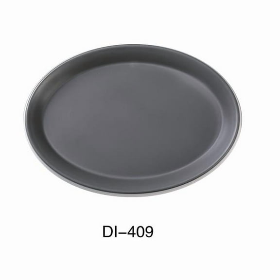 Yanco DI-409 Discover 9" X 1 1/4"H OVAL PLATE, Melamine, Matte Finish, Pack of 24