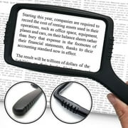 MagniPros 3X(300%) Handheld Magnifying Glass-Large Rectangular Viewing Area-Crystal Clear & Shatterproof Lens