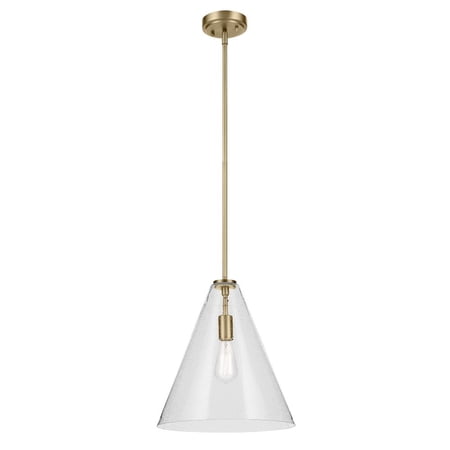 42200NBRCS Kichler Lighting Everly - 1 Light Pendant-15.5 Inches Tall and 14.25 Inches Wide-Natural Brass Finish-Clear Seeded Glass Color