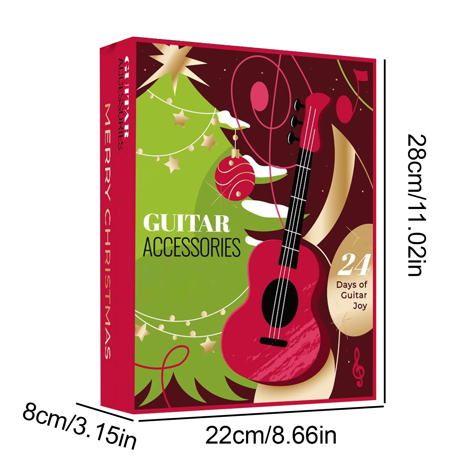 Guitar Pick Blind Box Christmas Advent Calendar 2025 Guitar Player Christmas Countdown Calendar with 22 Picks and Pick Holder Bass Ukulele